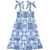 Wide Strap Lucy Dress, Boho Blue - Dresses - 1 - thumbnail