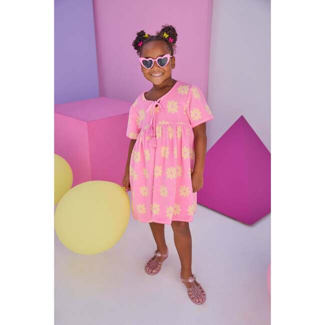 Riviera Dress, Pink Floral Terry