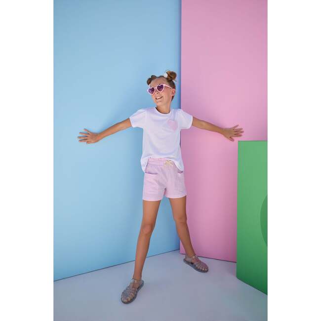 Patch Pocket Shorts, Pink Sparkle Seersucker - Shorts - 3