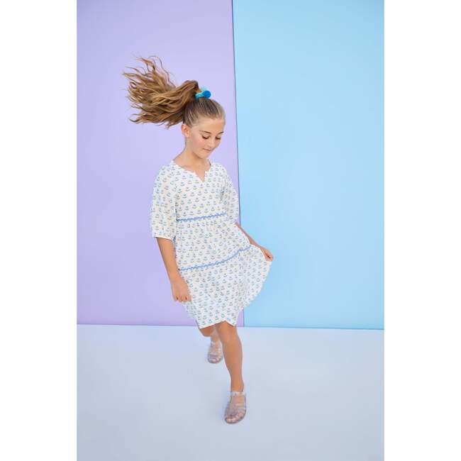 Madaket Dress, Blue Tulip Block Print - Dresses - 3