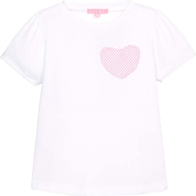 Essential Tee, Pink Seersucker Heart