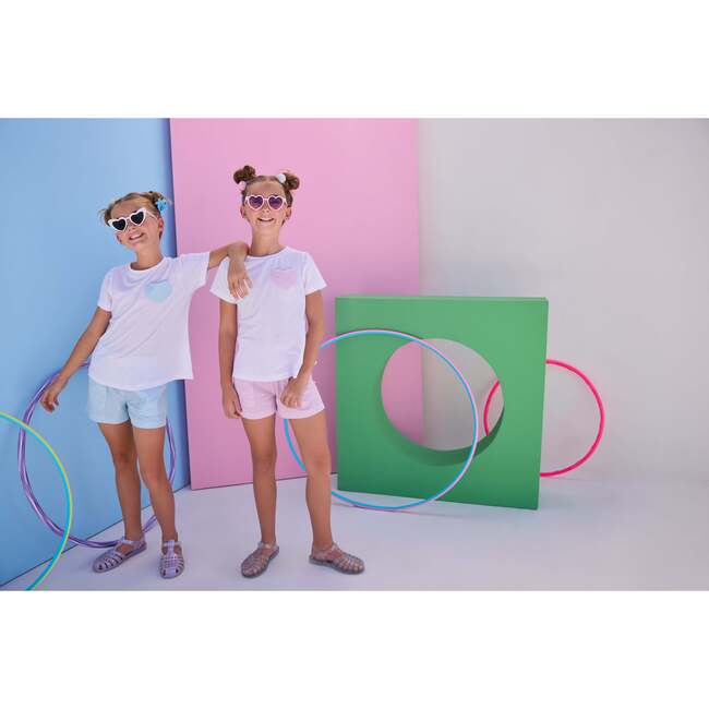 Essential Tee, Aqua Seersucker Heart - T-Shirts - 3