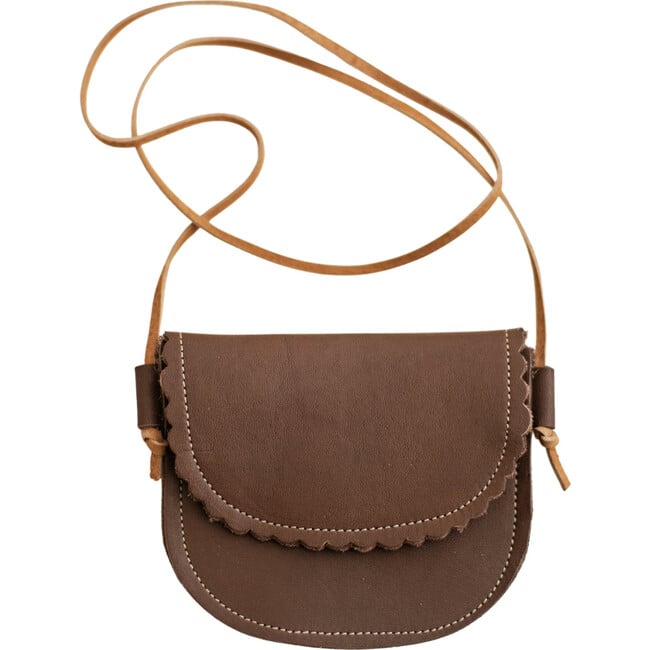 Little Girls' Scalloped Purse, Espresso - Bags - 1