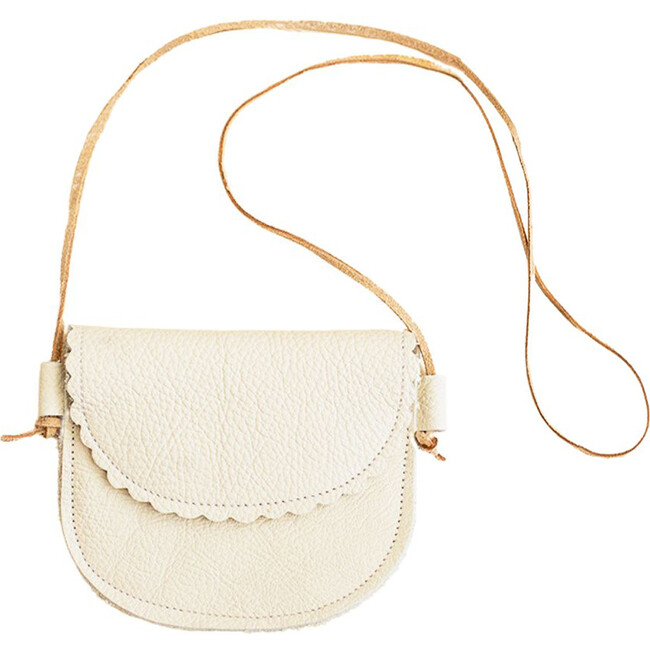 Little Girls' Scalloped Purse, Cream