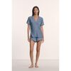 Gisele Printed TENCEL™ Modal Relaxed Short PJ Set, DUO STRIPE SLATE BLUE/IVORY - Pajamas - 1 - thumbnail