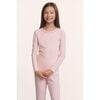 Kids TENCEL™ Modal Unisex Long PJ Set, PALE PINK/FIG - Pajamas - 2 - thumbnail