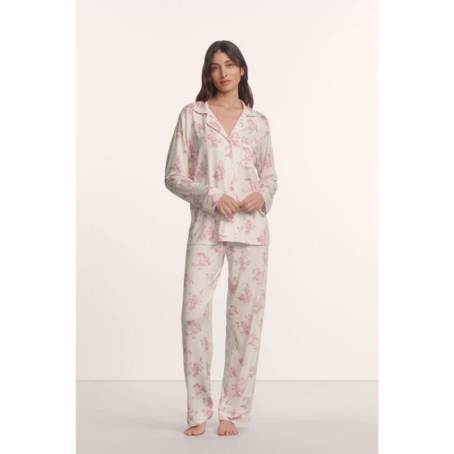 Gisele Printed TENCEL™ Modal Long PJ Set, ROSE GARDEN CAMEO PINK/PALE PI