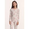 Kids Printed TENCEL™ Modal Unisex Long PJ Set, ROSE GARDEN CAMEO PINK/PALE PI - Pajamas - 3