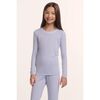 Kids TENCEL™ Modal Unisex Long PJ Set, LAVENDER DUSK/IVORY - Pajamas - 3 - thumbnail