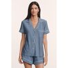 Gisele Printed TENCEL™ Modal Relaxed Short PJ Set, DUO STRIPE SLATE BLUE/IVORY - Pajamas - 2