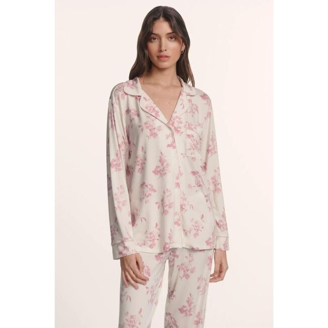 Gisele Printed TENCEL™ Modal Long PJ Set, ROSE GARDEN CAMEO PINK/PALE PI
