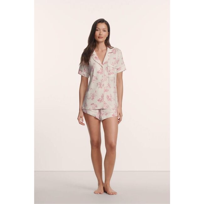 Gisele Printed TENCEL™ Modal Relaxed Short PJ Set, ROSE GARDEN CAMEO PINK/PALE PI