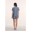 Gisele Printed TENCEL™ Modal Relaxed Short PJ Set, DUO STRIPE SLATE BLUE/IVORY - Pajamas - 3
