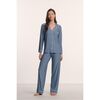 Gisele Printed TENCEL™ Modal Long PJ Set, DUO STRIPE SLATE BLUE/IVORY - Pajamas - 1 - thumbnail