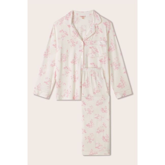 Gisele Printed TENCEL™ Modal Long PJ Set, ROSE GARDEN CAMEO PINK/PALE PI - Pajamas - 5