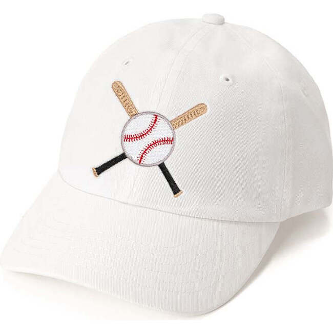 Batter Up Patch Baseball Hat, White