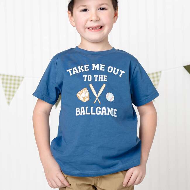 Take Me Out To The Ballgame Short Sleeve T-Shirt, Indigo - T-Shirts - 3