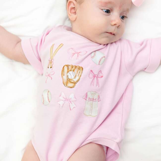 Baseball Cutie Short Sleeve Romper, Ballet - Rompers - 3