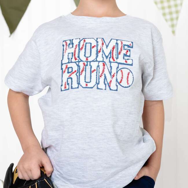Home Run Patch Short Sleeve T-Shirt, Ash - T-Shirts - 3