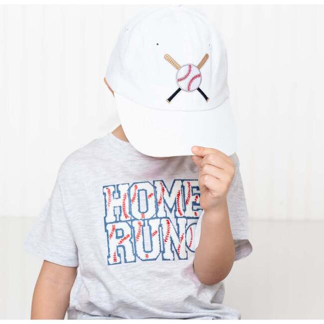 Batter Up Patch Baseball Hat, White - Hats - 3