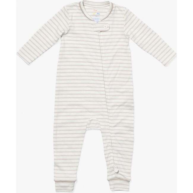Ziggy Zip Romper, Cloud Mini Stripe