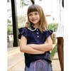 Sophie Polo, Navy - Polo Shirts - 1 - thumbnail