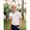 Archie Polo, Off-White w/Stormy Blue - Polo Shirts - 1 - thumbnail