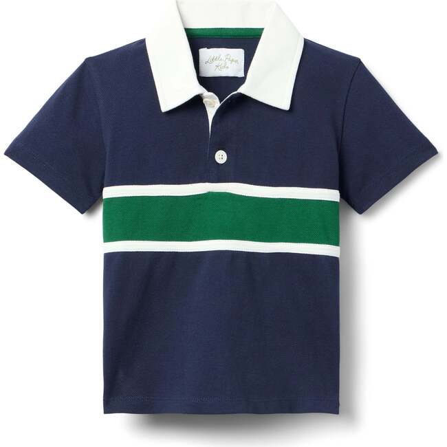 Archie Polo, Navy w/White & Green