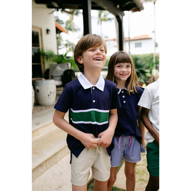 Archie Polo, Navy w/White & Green