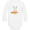 Personalized Easter Bunny & Carrot Bodysuit, White/Blue - Onesies - 1 - thumbnail