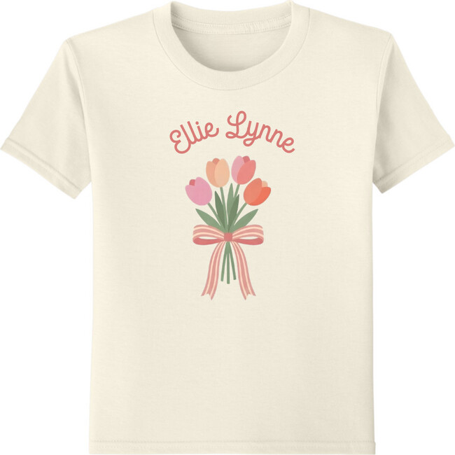 Personalized Spring Tulip T-Shirt, ivory