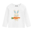 Personalized Easter Bunny & Carrot Toddler & Kids T-Shirt, White/Blue - T-Shirts - 1 - thumbnail