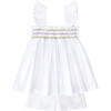 The Harper Set, Classic White with Rainbow Smocking - Dresses - 1 - thumbnail
