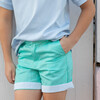 Wyatt Shorts, Gibbs Hill Green with Seaside Seersucker Cuffs - Shorts - 4