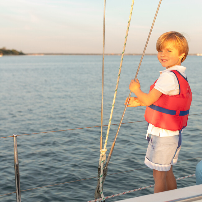 Wyatt Shorts, East Beach Blue with Seaside Stripe Cuffs - Shorts - 4