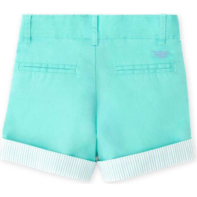 Wyatt Shorts, Gibbs Hill Green with Seaside Seersucker Cuffs - Shorts - 5