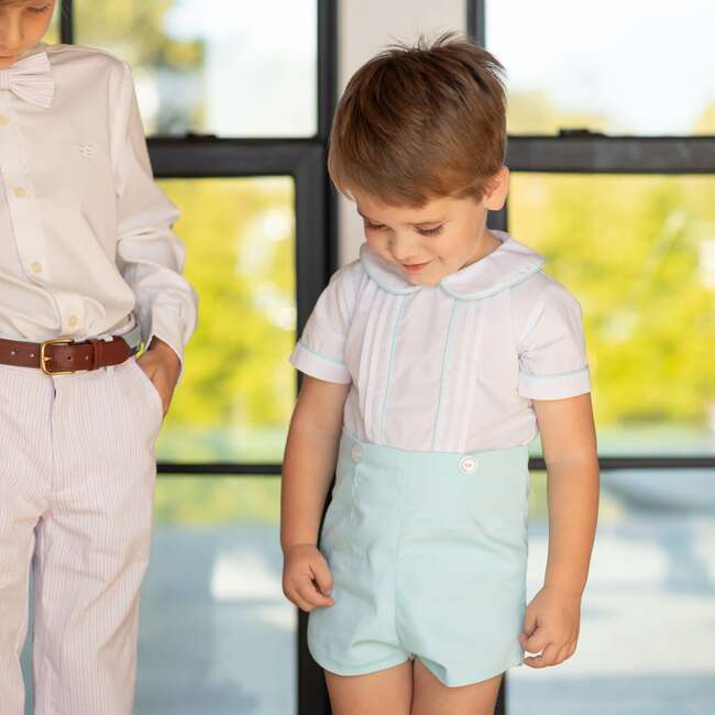 Benjamin Button On, Mid Ocean Mint Pique - Onesies - 6