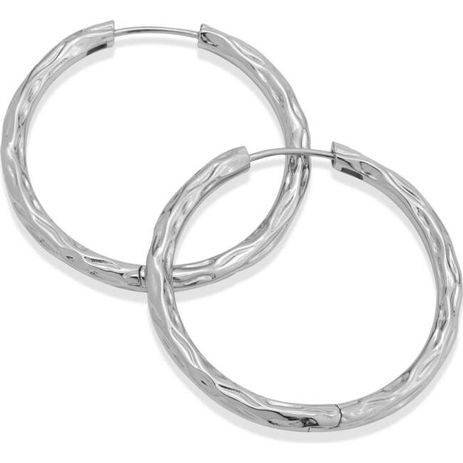 Grove Hoop Earrings, Silver
