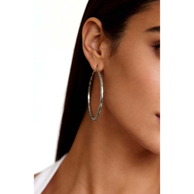 Grove Hoop Earrings, Silver