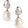Eden Pearl Drop Earrings, Silver - Earrings - 1 - thumbnail