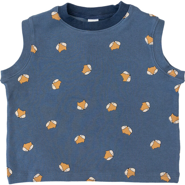 Fox Sleeveless Tee, Navy