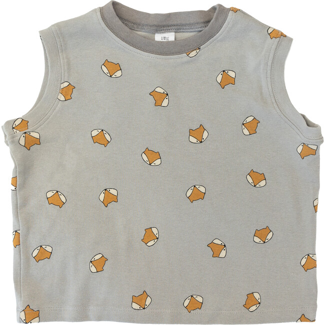 Fox Sleeveless Tee, Grey