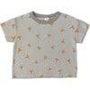 Fox Tee, Grey - T-Shirts - 1 - thumbnail
