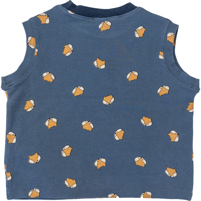 Fox Sleeveless Tee, Navy
