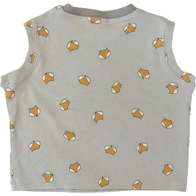 Fox Sleeveless Tee, Grey