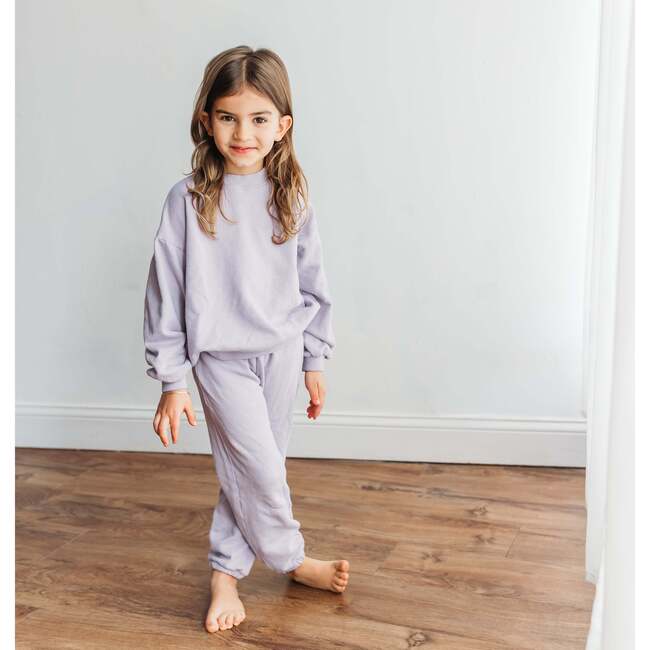Light Cotton Sweatpants, Lavender - Sweatpants - 3