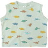 Dino Sleeveless Tee, Mint - T-Shirts - 1 - thumbnail