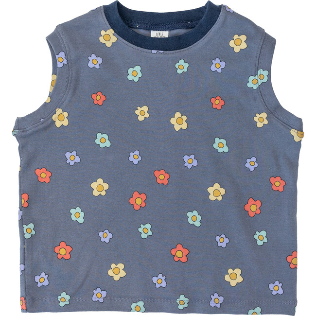 Daisy Sleeveless Tee, Dusty Blue