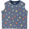 Daisy Sleeveless Tee, Dusty Blue - T-Shirts - 1 - thumbnail