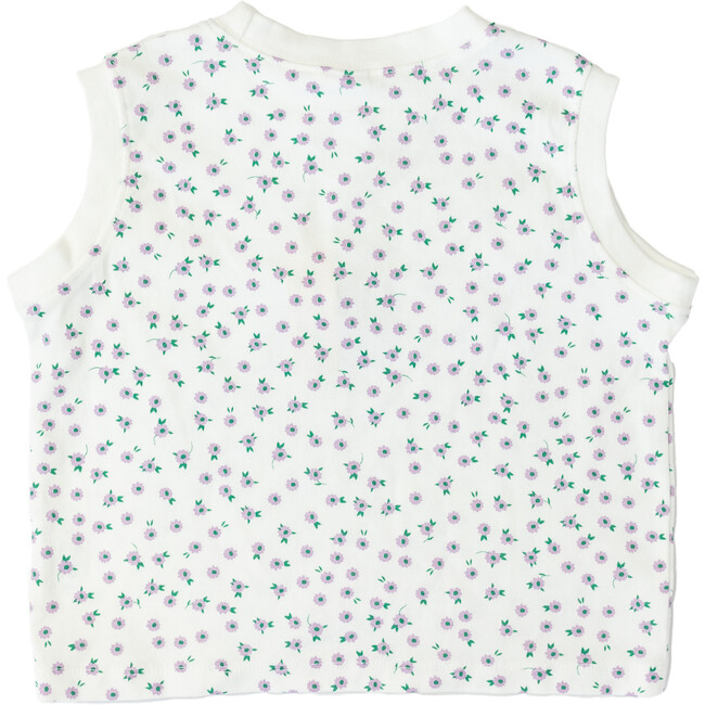 Floral Sleeveless Tee, White